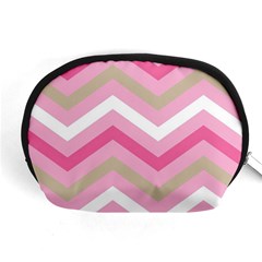 Pink Red White Grey Chevron Wave Accessory Pouches (medium)  by Mariart