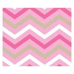 Pink Red White Grey Chevron Wave Double Sided Flano Blanket (small)  by Mariart