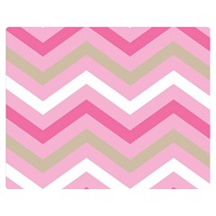 Pink Red White Grey Chevron Wave Double Sided Flano Blanket (medium)  by Mariart