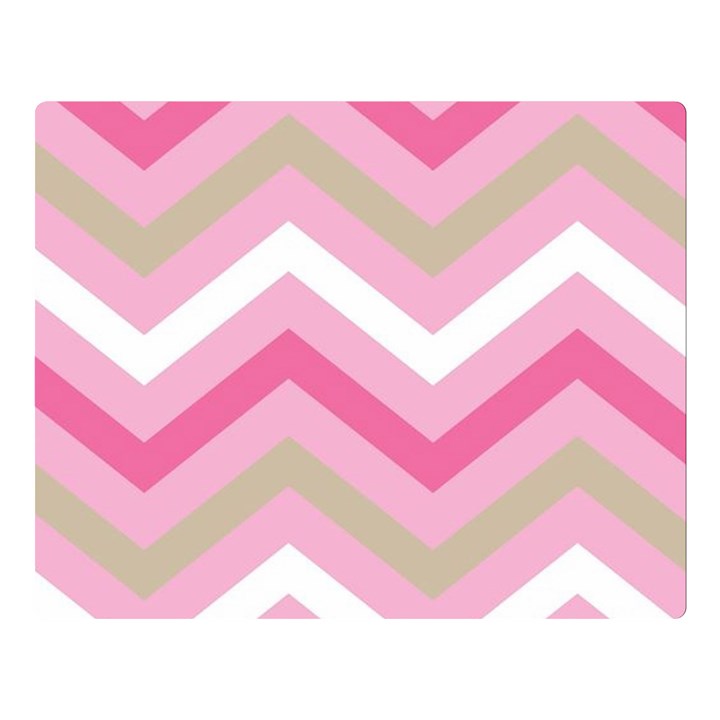 Pink Red White Grey Chevron Wave Double Sided Flano Blanket (Large) 