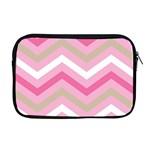 Pink Red White Grey Chevron Wave Apple MacBook Pro 17  Zipper Case Front