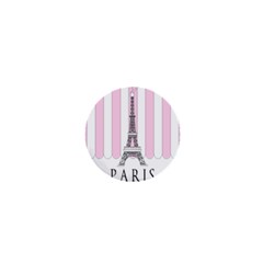 Pink Paris Eiffel Tower Stripes France 1  Mini Buttons by Mariart