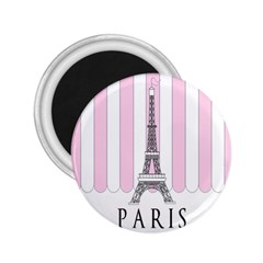 Pink Paris Eiffel Tower Stripes France 2 25  Magnets