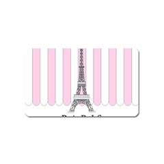 Pink Paris Eiffel Tower Stripes France Magnet (name Card) by Mariart