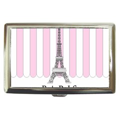 Pink Paris Eiffel Tower Stripes France Cigarette Money Cases by Mariart