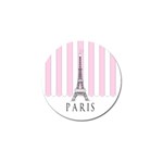 Pink Paris Eiffel Tower Stripes France Golf Ball Marker Front