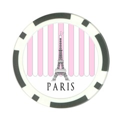 Pink Paris Eiffel Tower Stripes France Poker Chip Card Guard by Mariart