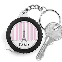 Pink Paris Eiffel Tower Stripes France Measuring Tapes by Mariart