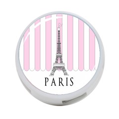 Pink Paris Eiffel Tower Stripes France 4-port Usb Hub (one Side) by Mariart