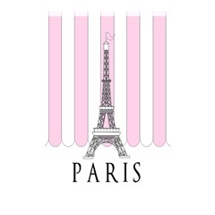 Pink Paris Eiffel Tower Stripes France Shower Curtain 48  X 72  (small)  by Mariart