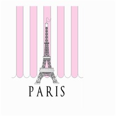 Pink Paris Eiffel Tower Stripes France Large Garden Flag (two Sides) by Mariart