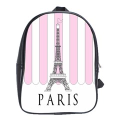 Pink Paris Eiffel Tower Stripes France School Bags (xl)  by Mariart