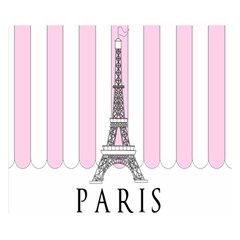 Pink Paris Eiffel Tower Stripes France Double Sided Flano Blanket (small)  by Mariart