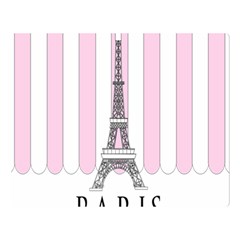 Pink Paris Eiffel Tower Stripes France Double Sided Flano Blanket (large)  by Mariart