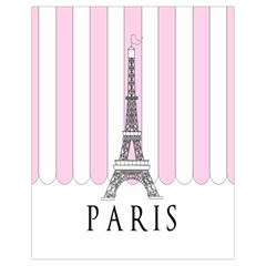 Pink Paris Eiffel Tower Stripes France Drawstring Bag (small) by Mariart