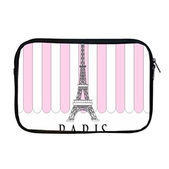 Pink Paris Eiffel Tower Stripes France Apple Macbook Pro 17  Zipper Case by Mariart