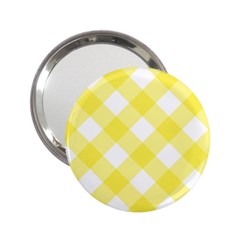 Plaid Chevron Yellow White Wave 2 25  Handbag Mirrors