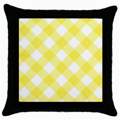 Plaid Chevron Yellow White Wave Throw Pillow Case (black) by Mariart