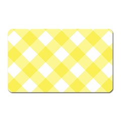 Plaid Chevron Yellow White Wave Magnet (rectangular)