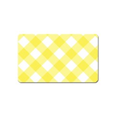 Plaid Chevron Yellow White Wave Magnet (name Card) by Mariart