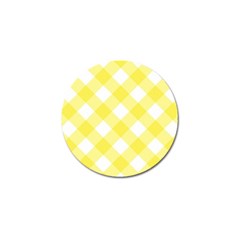 Plaid Chevron Yellow White Wave Golf Ball Marker by Mariart