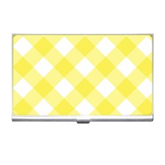 Plaid Chevron Yellow White Wave Business Card Holders by Mariart