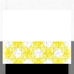 Plaid Chevron Yellow White Wave Rectangular Jigsaw Puzzl by Mariart