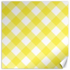 Plaid Chevron Yellow White Wave Canvas 12  X 12   by Mariart