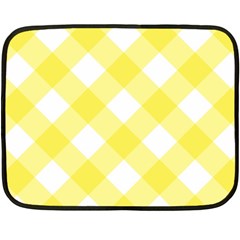 Plaid Chevron Yellow White Wave Fleece Blanket (mini) by Mariart