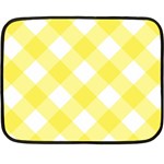 Plaid Chevron Yellow White Wave Double Sided Fleece Blanket (Mini)  35 x27  Blanket Front