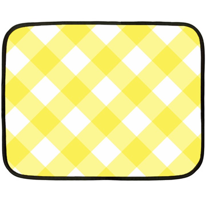 Plaid Chevron Yellow White Wave Double Sided Fleece Blanket (Mini) 