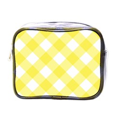 Plaid Chevron Yellow White Wave Mini Toiletries Bags by Mariart