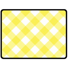 Plaid Chevron Yellow White Wave Fleece Blanket (large)  by Mariart