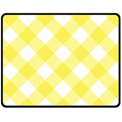 Plaid Chevron Yellow White Wave Double Sided Fleece Blanket (medium)  by Mariart