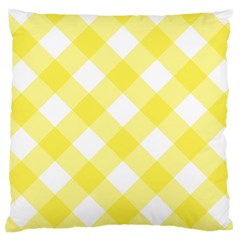 Plaid Chevron Yellow White Wave Standard Flano Cushion Case (one Side) by Mariart