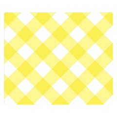 Plaid Chevron Yellow White Wave Double Sided Flano Blanket (small)  by Mariart