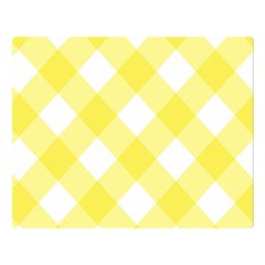 Plaid Chevron Yellow White Wave Double Sided Flano Blanket (large)  by Mariart