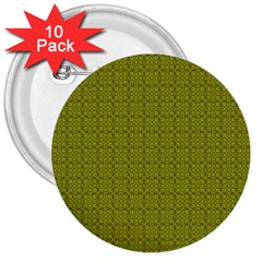 Royal Green Vintage Seamless Flower Floral 3  Buttons (10 Pack)  by Mariart