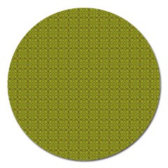 Royal Green Vintage Seamless Flower Floral Magnet 5  (round)