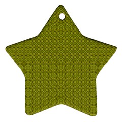 Royal Green Vintage Seamless Flower Floral Star Ornament (two Sides)