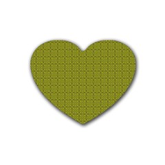 Royal Green Vintage Seamless Flower Floral Rubber Coaster (heart)  by Mariart