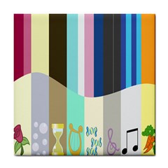 Rainbow Color Line Vertical Rose Bubble Note Carrot Tile Coasters by Mariart