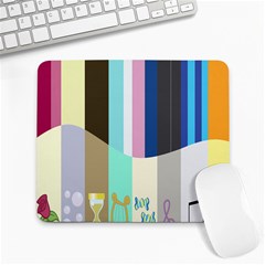 Rainbow Color Line Vertical Rose Bubble Note Carrot Large Mousepads