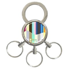 Rainbow Color Line Vertical Rose Bubble Note Carrot 3-ring Key Chains by Mariart