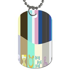 Rainbow Color Line Vertical Rose Bubble Note Carrot Dog Tag (Two Sides)