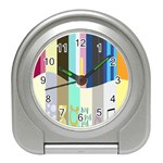 Rainbow Color Line Vertical Rose Bubble Note Carrot Travel Alarm Clocks Front