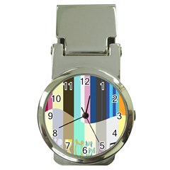 Rainbow Color Line Vertical Rose Bubble Note Carrot Money Clip Watches by Mariart