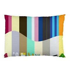 Rainbow Color Line Vertical Rose Bubble Note Carrot Pillow Case by Mariart