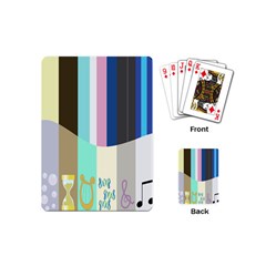 Rainbow Color Line Vertical Rose Bubble Note Carrot Playing Cards (mini)  by Mariart