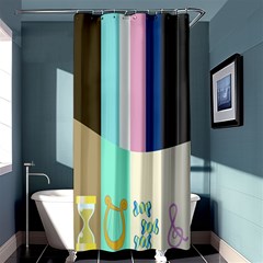 Rainbow Color Line Vertical Rose Bubble Note Carrot Shower Curtain 36  X 72  (stall)  by Mariart